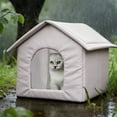 thumbnail image 3 of Warm Outdoor Cat House with Screen Guard - Insulated Weatherproof Pet Shelter for Cold Weather, Large Kitten Bed for Indoor Garden, Yard, Patio or Porch, Also for Small Medium Dogs, 3 of 5