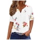 thumbnail image 2 of Fiudx Camisas para Mujer Camiseta de Color Liso con Cuello En V para Mujer, 2 of 4