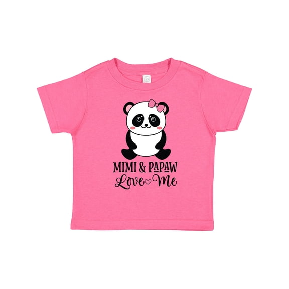 Inktastic Mimi and Papaw Love Me Girl Panda Girls Toddler T-Shirt