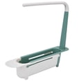 thumbnail image 1 of Telescopic Sink Storage Rack, Length Freely Adjustable Sink Rack Large Capacity Sink Caddy Sponge Holder Drain Basket PP Expandable Sink Organizer for Home Kitchen Bathroom, 1 of 7