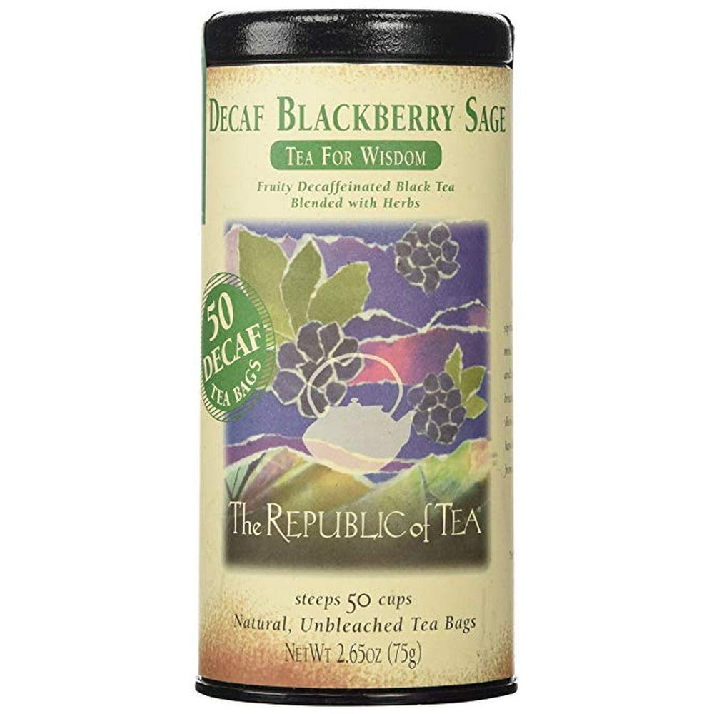The Republic Of Tea Decaf Blackberry Sage Black Tea, 50 Tea Bags