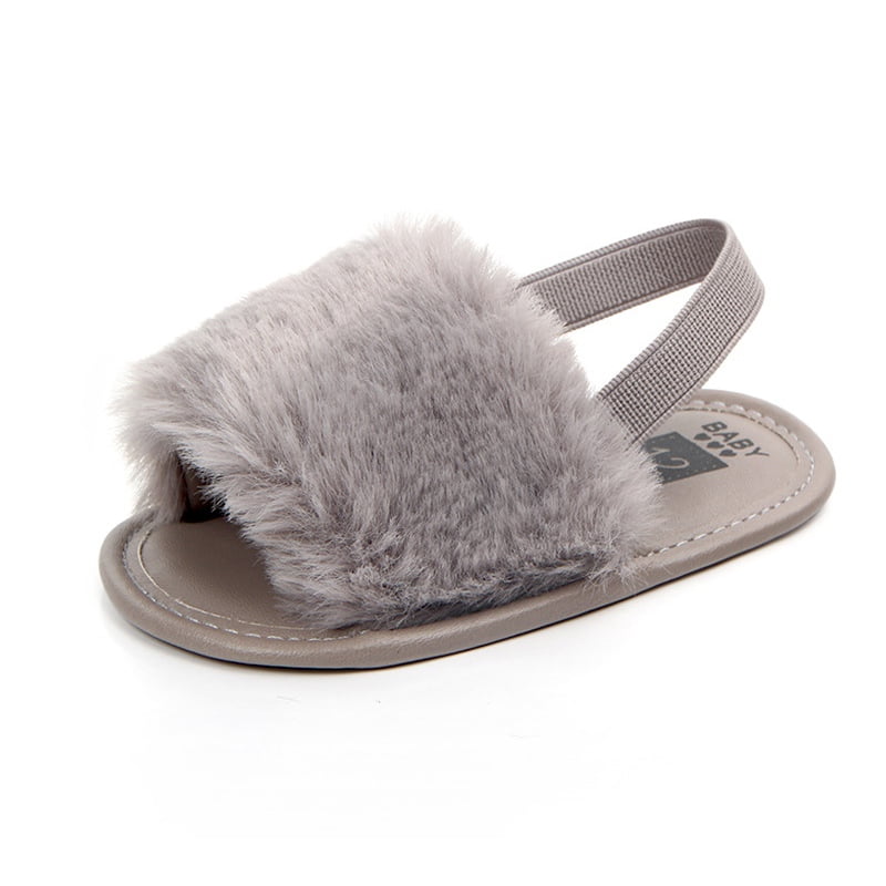 Marainbow - Marainbow Infant Baby Girls Soft Sole Shoes Plush Slide Sandal First Walkers Anti 