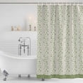 thumbnail image 2 of Green Floral Shower Curtain Set - Extra Long 72" x 96" Washable Bathtub Curtain with 12 Hooks, Spring Flowers Waterproof Fabric Stall Shower Curtains for Bathroom/Bathtub Décor, 2 of 6