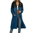 thumbnail image 2 of gbyLJF Women's Long Hoodie Jacket Casual Color Blocked Long Sleeve Coats Drawstring Zip Up Hooded Cardigan with Pockets, 2 of 6