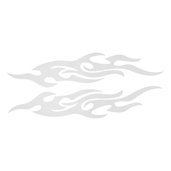 Unique Bargains Reflective Bumper Decal White Square Flame Pattern Reflective Car Sticker Personalized Decoration Vehicle Body or Door or Window