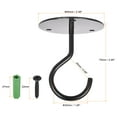 thumbnail image 2 of Uxcell Ceiling Hooks Wall Mounted 65mm Round Plate Iron Black 2Pack, 2 of 5