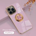 thumbnail image 1 of Nalacover Electroplated Case for iPhone 14 Pro Max, Slim Thin Light Plating Frame Rotatable Metal Ring Holder Bracket Cover with Magnetic Car Mount Rugged Shockproof Anti-Scratches Case, Lightpurple, 1 of 11
