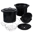 thumbnail image 1 of Juego de olla de fondo grueso Granite Ware 8 L negro moteado, 1 of 8