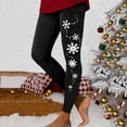 thumbnail image 2 of Fiaer Christmas Leggings Women Snowflakes Tree Glass Snowman Graphic Xmas Pants High Waist Plus Size Tights Trousers Black1 XXL, 2 of 5