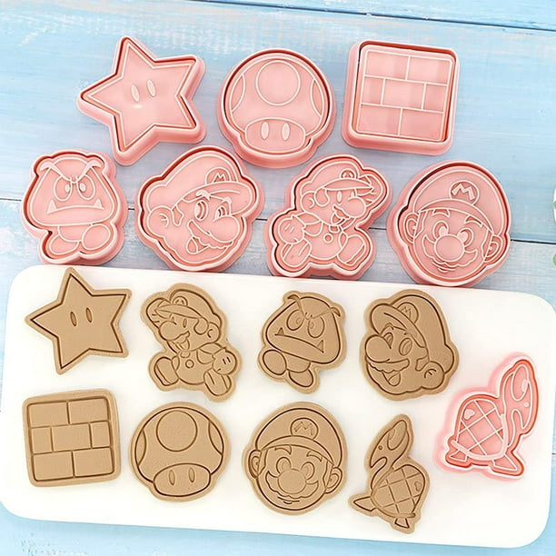 3D Cookie Cutters and Stamper Super Mario Piggy Unicorn Biscuit