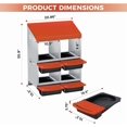 thumbnail image 2 of Ourlova 3/4-Hole Metal Chicken Nesting Box with Removable Roll-Out Tray – Easy Egg Collection & Cleaning, Galvanized Steel Laying Box for Backyard Coop & Poultry Farm, 2 of 8