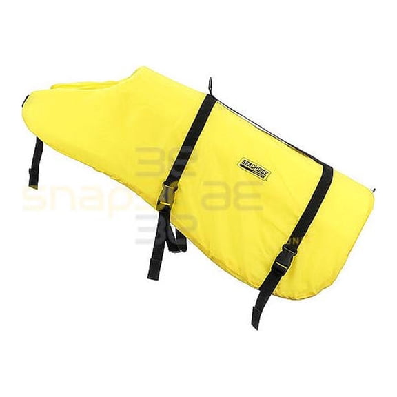 Seachoice Dog Life Vest, Adjustable Life Jacket For Dogs, w/ Grab Handle, Yellow, Size XL, Over 90 Lbs.