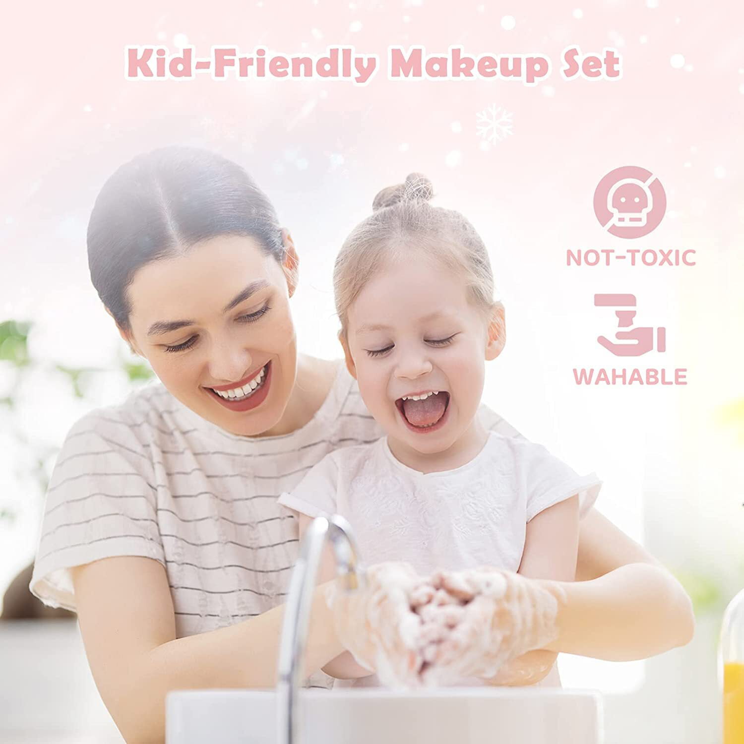 Kids Makeup Kit for Girl 42 Pcs Washable Little Girls Makeup Kit Real  Cosmetic Toy, Safe & Non-Toxic Frozen Makeup Set, Toddler Makeup Set for  3-12