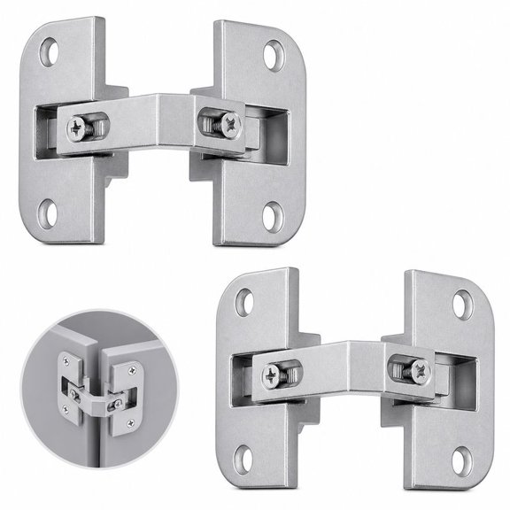 2pcs Adjustable Pie Cut Corner Hinge, Alloy Concealed Hinges for Cabinets and Kitchen Corner Cabinet Bifold Doors Hardware Replacement