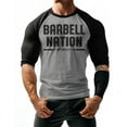 thumbnail image 3 of GYMISH Raglan Barbell Nation Workout T-Shirt for Men – Funny Gym Shirt, Men’s Athletic Raglan Tee, Lifting T-Shirt, Fitness & Powerlifting Apparel, 3 of 6