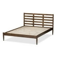 thumbnail image 4 of Baxton Studio Opal Mid-Century Modern Solid Walnut Wood Slatted Headboard Queen Size Platform Bed, 4 of 9