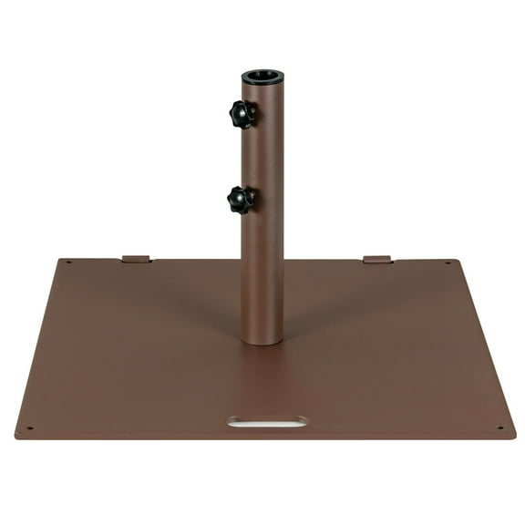 Gymax 50 LBS Patio Umbrella Base Stand 24'' Outdoor Square Market Handle Wheel