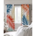thumbnail image 5 of Tropical Botanical Blackout Curtains Light Blocking Print Window Curtains, Summer Colorful Palm Leaves Boho Thermal Insulated Window Drapes for Living Room Kitchen Cafe (2 Panels, 104"W x 84"L), 5 of 6