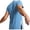 X429 Blue, variant on Mens Shirts Short Sleeve Crew Neck Solid Color Shoulder Surgery Shirt Full Open Side Snap Soft Breathable Loose Fit Summer T Shirts For Man Size L Black