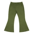 thumbnail image 4 of Women's Yoga Pants Yoga Pants Women Flare Leggings Elastic High Waisted Workout Pants Lightweight Comfy Plain Casual Pant,Green Women's Yoga Pants L, 4 of 9