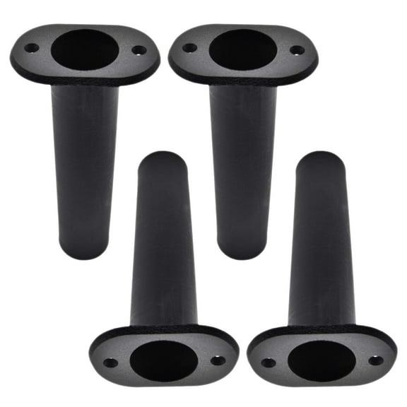 MARINE CITY Flush Mount Fishing Rod Holder, 90 Degree, Black ABS Plastic, 8 Inches x 1-1/2 Inches, for Boats, Kayaks, Yachts Pack of 4