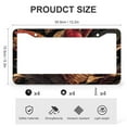 thumbnail image 3 of Summer Colorful Hawaiian Tropical Plants Palm Leaf License Plate Frame 2 Pieces Summer Decorative Green Leaf License Plate Cover Frame US Vehicles Standard Aluminum License Plate Frames, 3 of 6