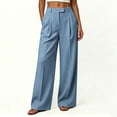 thumbnail image 7 of Sevevn Women's Fall High-Waisted Pleated Wide-Leg Dressy Work Pants with Side Pockets, 7 of 7