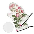 thumbnail image 3 of YFYANG Oven Mitts and Pot Holders Sets 4 Pieces, Non-Slip Heat Resistant Vintage Pink Flowers Kitchen Glove Pot Mat for Cooking and Baking, 3 of 8
