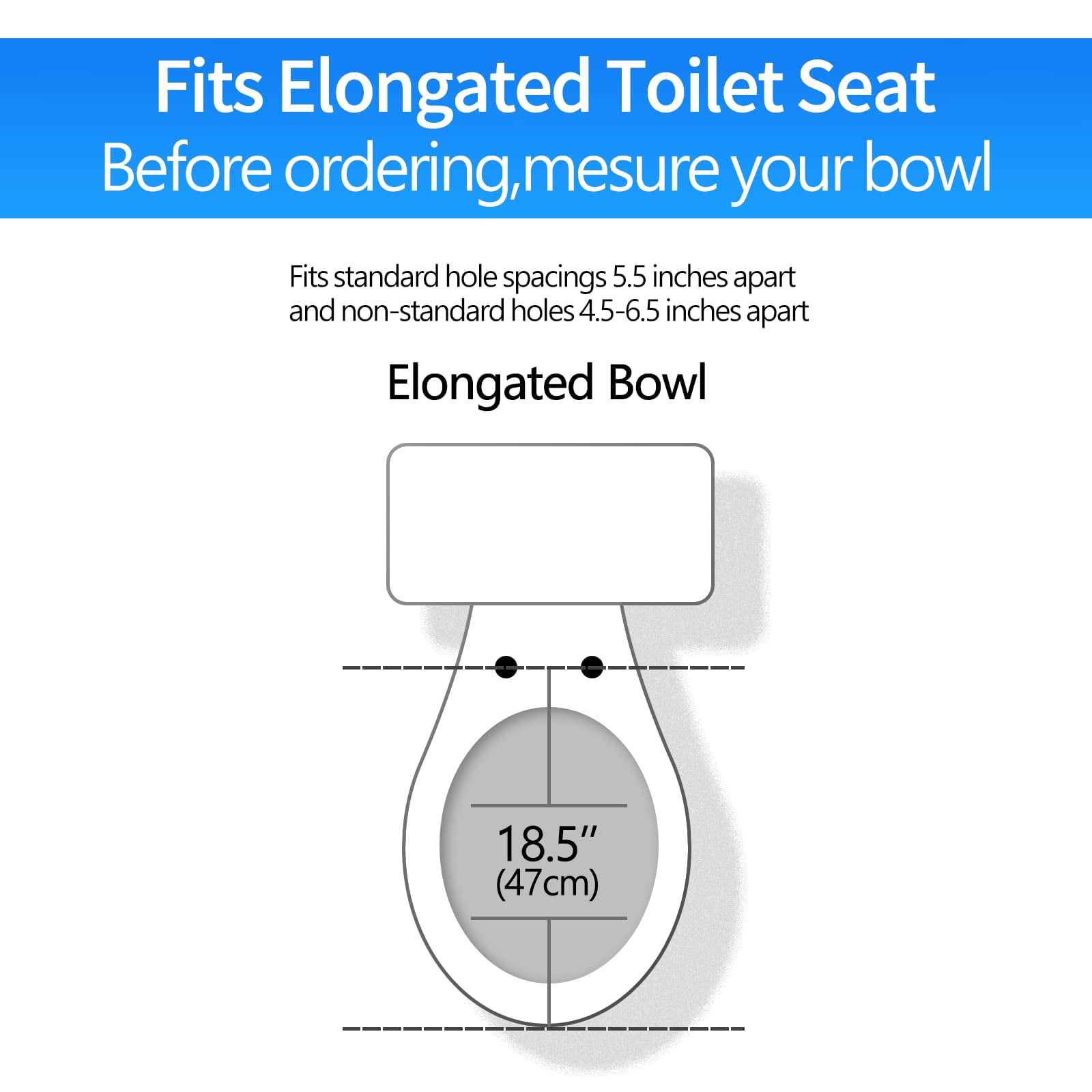 Toilet Seat  Slow Close White Heavy Duty With Non-slip Bumpers Easy To Install & Clean Pp Material Replacement Fits All Brands Elongated Toilets(mu220-pp)