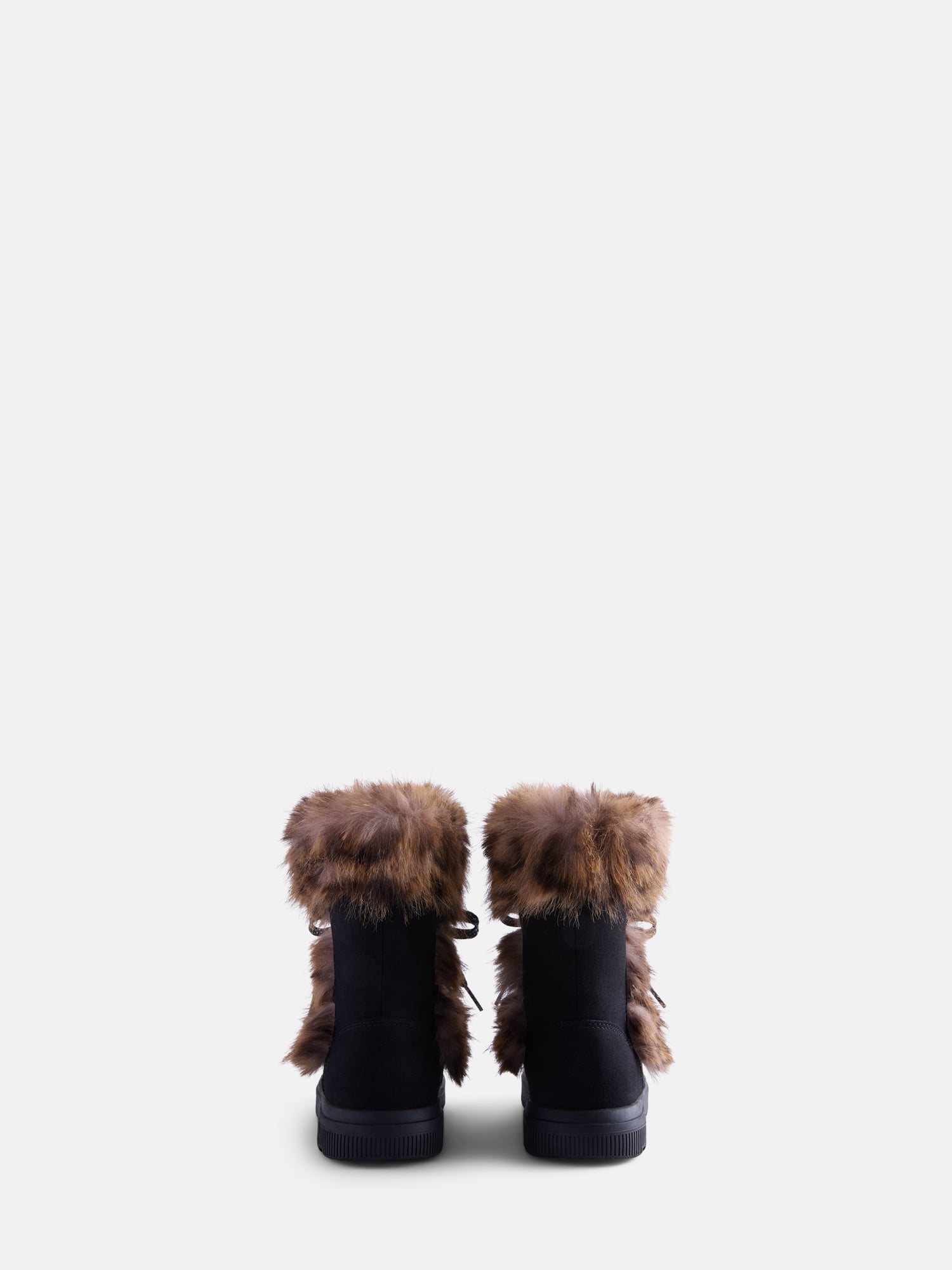 Ozark Trail Little and Big Girls' Faux Fur Trim Winter Boots