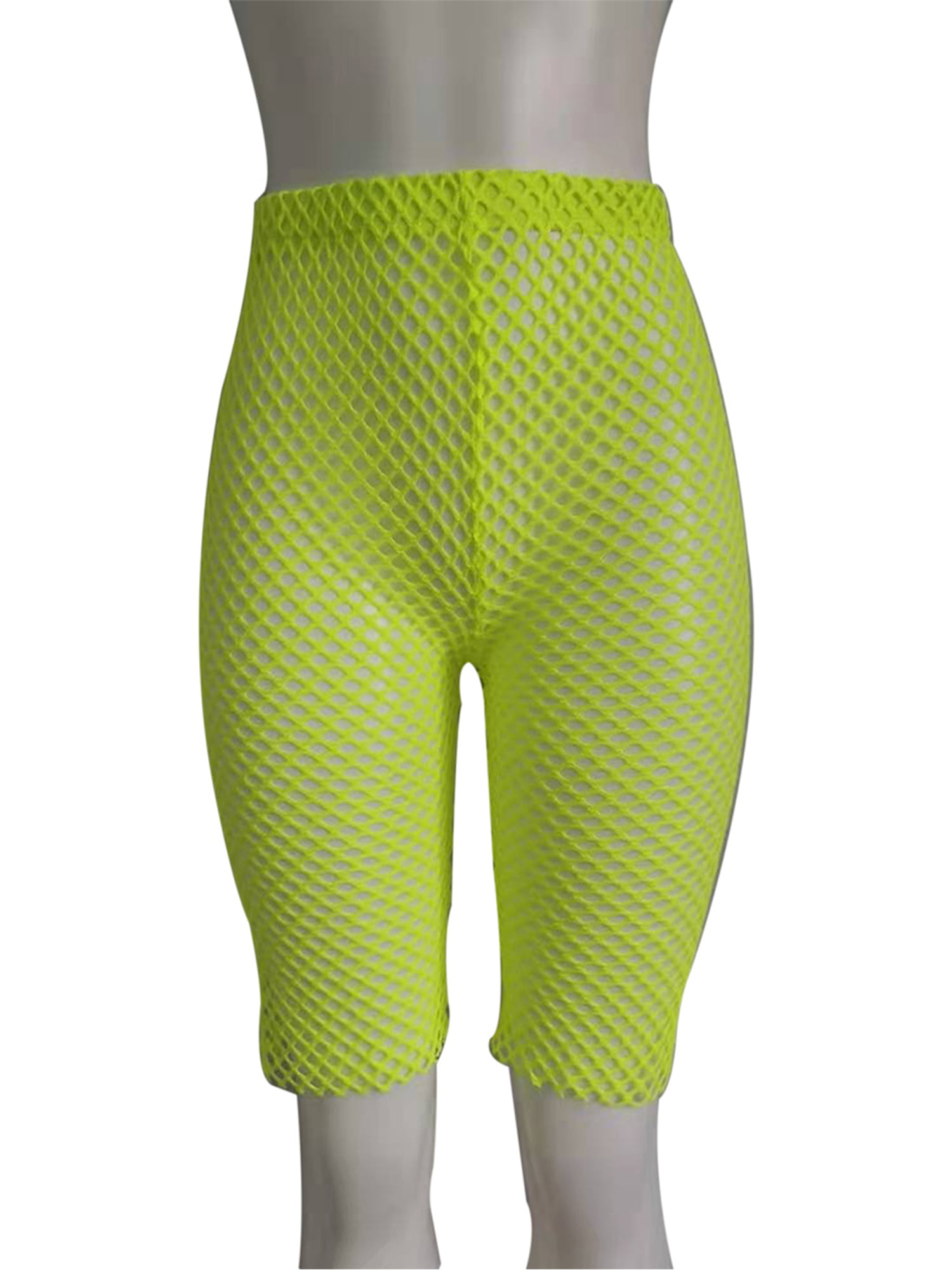 Womens Fishnet Mesh Cycling Shorts Pants Ladies Sports Wear Mesh Cycling Shorts 