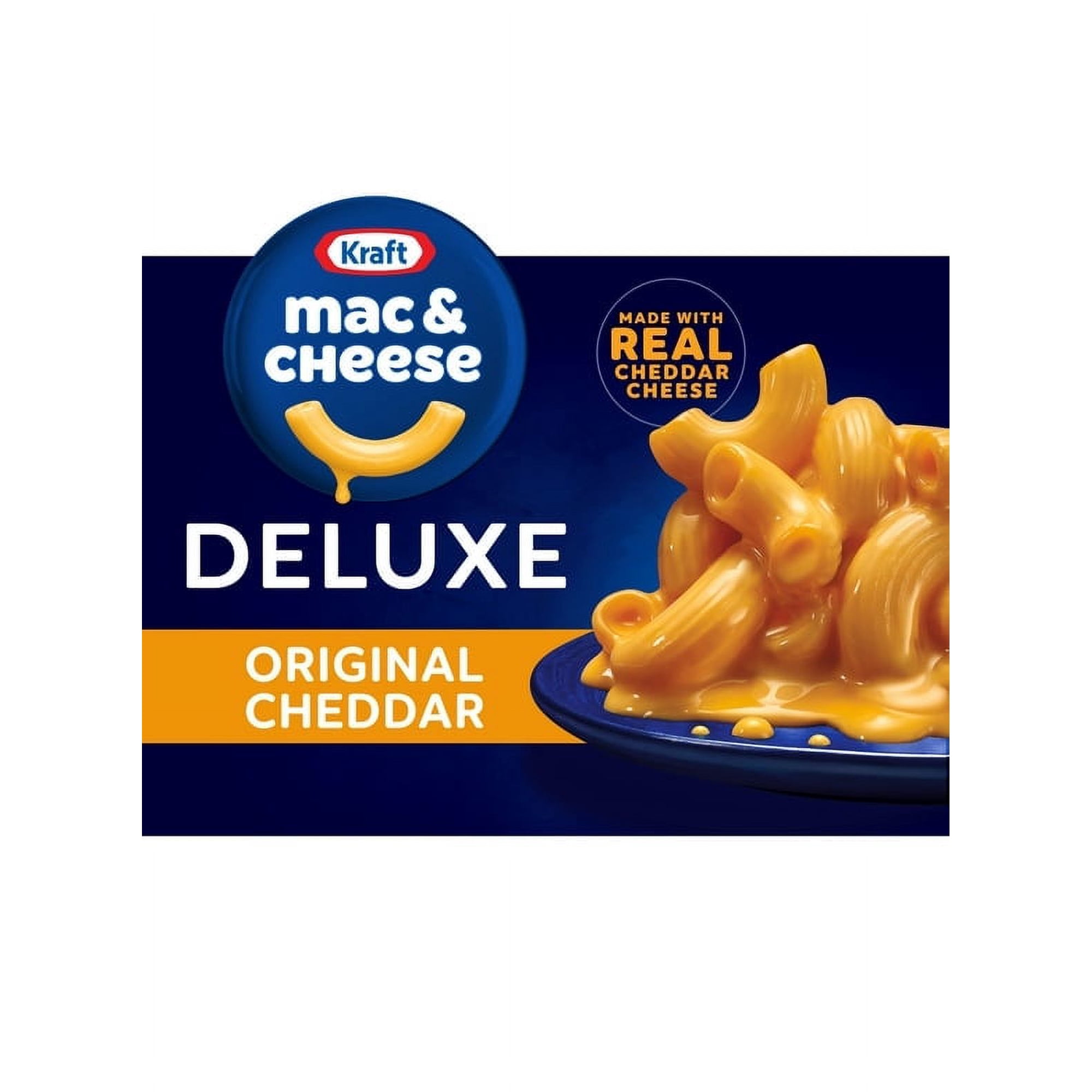 Pack of 2 Kraft Deluxe Original Cheddar Mac N Cheese Macaroni and Cheese Dinner, 14 oz Box