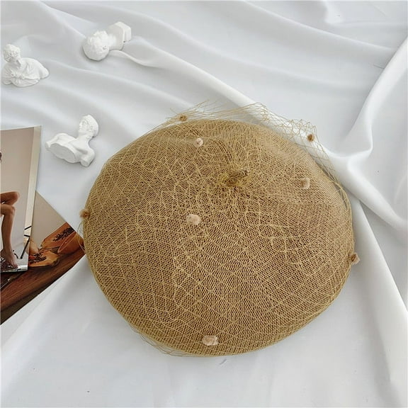 COCOpeaunt Summer Hats Women Beret Vintage Mesh Yarn Berets Fashion Female Breathable Beret Hat Solid Color Cap Party Hat