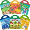 thumbnail image 1 of Graflsoa Reusable Animal & Dinosaur Sticker Activity Books for Kids - 6-Pack Educational Travel Toys for Ages 2-5, Perfect for Creative Play & Learning, 1 of 6