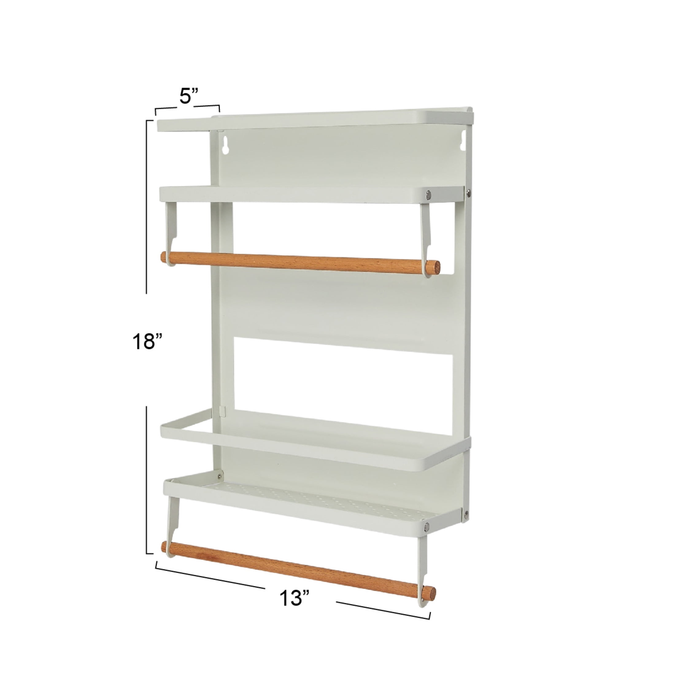 Household Essentials Metal Magnetic Organizer with Paper Towel Holder, White