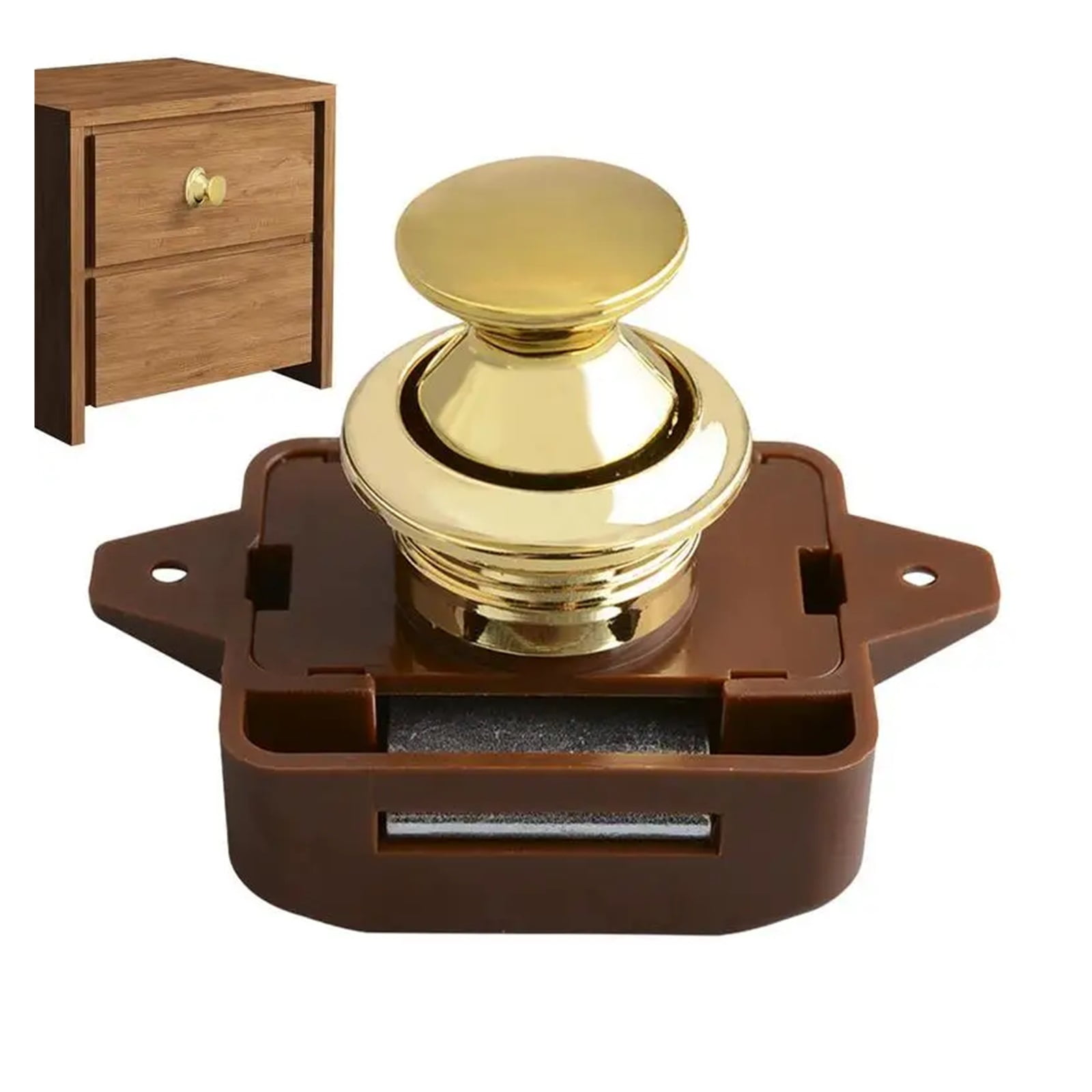 Keyless RV Push Cabinet Lock Push Button Latches Cabinet Door Catches Locks Drawer Keyless Zinc Alloy Button For RVs Camper Van ,Simple to Install