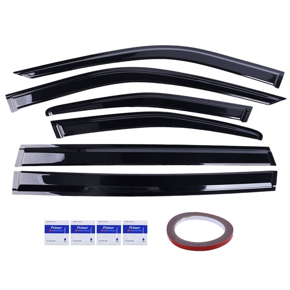 HUOEPU Window Visors Rain Guards for Toyota Highlander 2020 2021 2022 2023 2024 ，6pcs In-Channel Window Deflectors Set