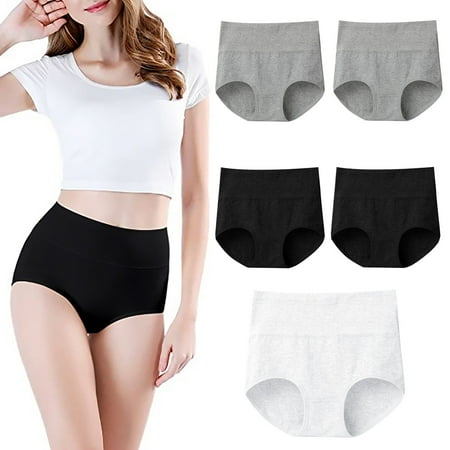GZWYHT Hipster Panties Clearance Cotton Underwear Women S High Waisted Cotton Ladies  Soft Cotton 5 Piece Suit High Waisted Underwear Womens Underwear Seamless Underwear Grey XXL
