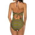 thumbnail image 5 of Bumble Bees Swimsuit Sexy Yellow And Black Stripes One Piece Swimwear Push Up Bodysuit Fashion Vaion Bath Bathing Suits, 5 of 7