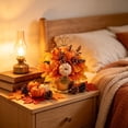 thumbnail image 5 of Artificial Pumpkin, Maple Leaf, Fall Floral Centerpiece with Metal Basket for Home Tabletop Decor and Thanksgiving Ornament, 5 of 6