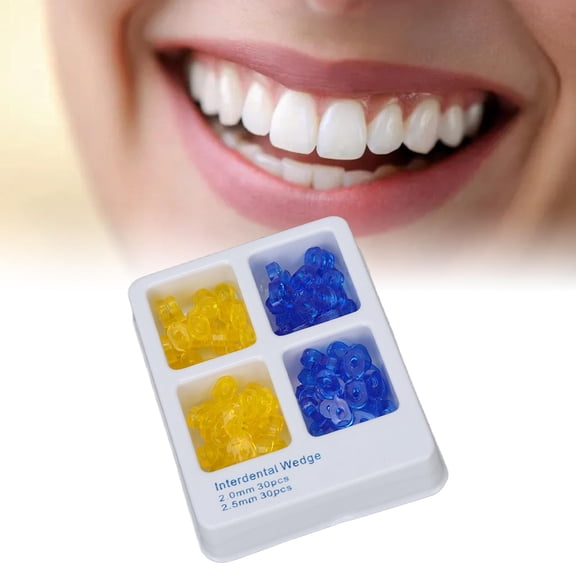 60Pcs Dental Wedge Elastic Rubber High Toughness Hygeian Tooth Seperator Fixing Wedges for Hospital