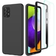 thumbnail image 1 of for Samsung A52 5G Case with Screen Protector, Full Body Protection Anti Scratch Galaxy A52 5G Case Hard PC Bumper Flexible Silicone Back Shockproof Case for Samsung Galaxy A52 5G,Black, 1 of 7