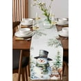 thumbnail image 4 of Snowman Christmas Burlap-Cotton Table Runner 72 Inches Long,Xmas Pinecone Tree Botanical Farmhouse Table Runners,Outdoor Dining Tablecloths Decor for Baby Shower Party Wedding 13x72, 4 of 9