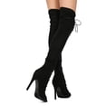 thumbnail image 3 of Women Over The Knee Peep Toe Lace Up Stiletto Boot HF39, 3 of 3