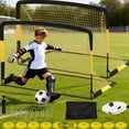thumbnail image 1 of Yeshouse Juego de portería de fútbol de 1,8 x 1,2 m, portátil, paquete de 2 redes plegables con balón, bomba, conos y bolsa – Equipamiento de fútbol para niños para el jardín, fácil montaje, 1 of 7