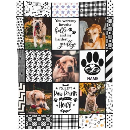 QRKD Custom Dog Photo Memorial Blanket Pet Memorial Gifts for Dogs Loss of Pet Sympathy Gift Bereavement Remembrance Picture Blanket 30 x 40