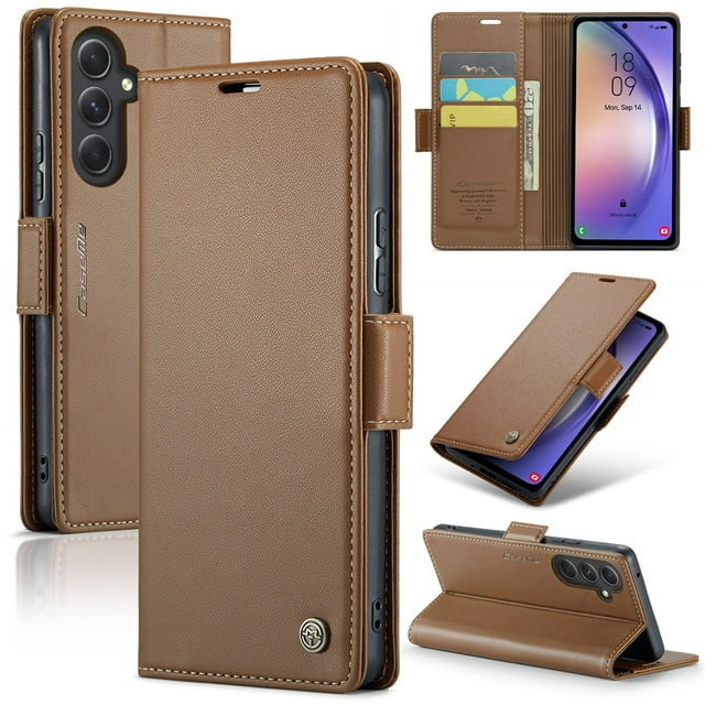 CaseMe Funda de Cuero para Samsung Galaxy A54 5G con Bloqueo RFID, para Samsung Galaxy A54 5G Funda para Mujer y Hombre, Tarjetero con Cierre Magnético, Funda Tipo Folio para Samsung Galaxy A54 5G