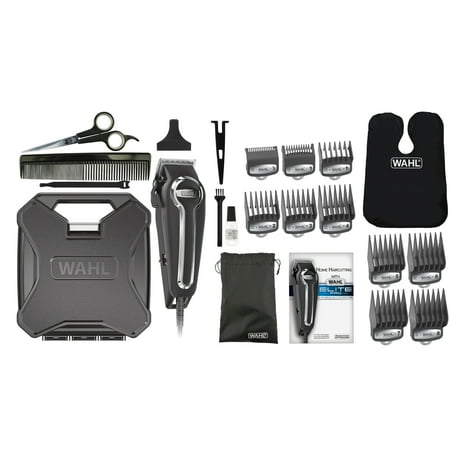 Wahl Elite Pro Complete High Performance Hair Clippers Haircut Kit, Black/Chrome 21 pieces Model