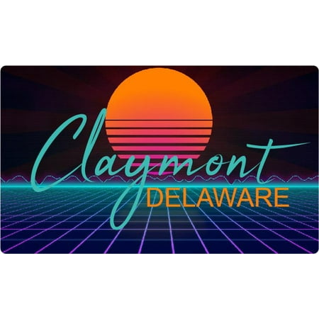 

Claymont Delaware 4 X 2.25-Inch Fridge Magnet Retro Neon Design