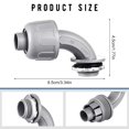 thumbnail image 2 of Liquid Tight Connector 1/2 Inch Flexible Non-metallic Electrical Conduit Connector Fitting 90 Degree (24 Pieces), 2 of 5
